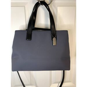 Coach Grey Twill & Leather Satchel Crossbody Purse